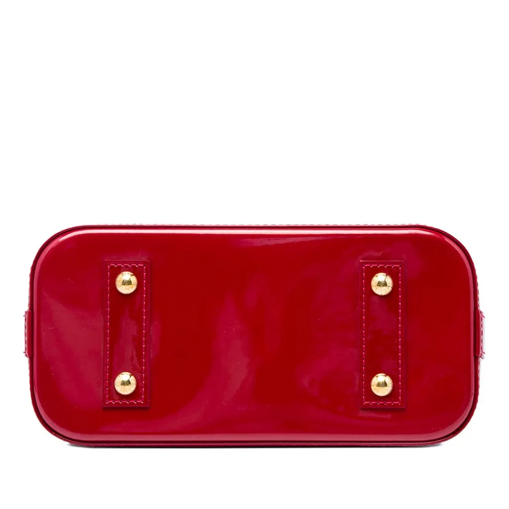 Louis Vuitton Monogram Vernis Rayures Alma BB Red Leather Good - Inside View