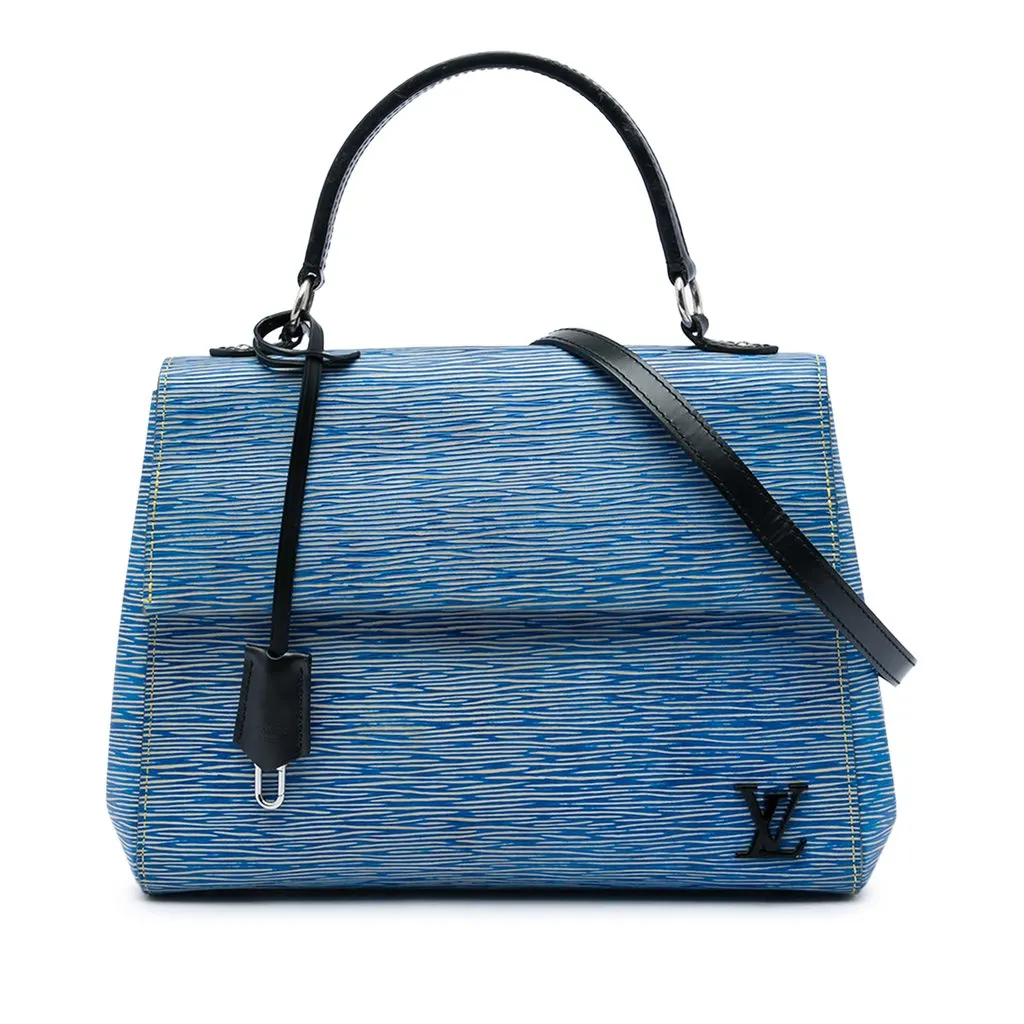 Louis Vuitton Epi Denim Cluny MM Blue Leather Good - Front View