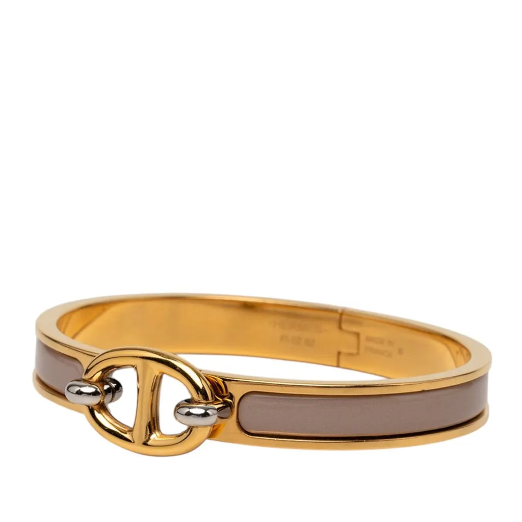 Hermès Mini Enamel Clic Chaine d Ancre Bracelet PM Brown Enamel Very good - Back View