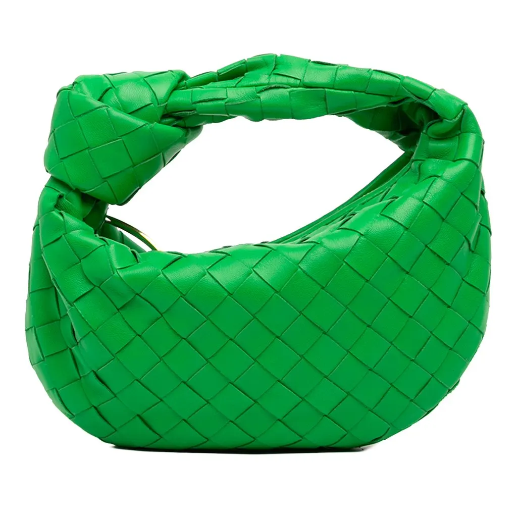 Bottega Veneta Mini Nappa Intrecciato Jodie Green Leather Very good - Front View