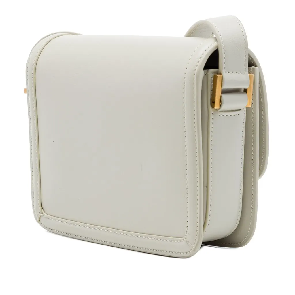 Saint Laurent Small Calfskin Solferino Satchel In Box White Leather Very good - Back View