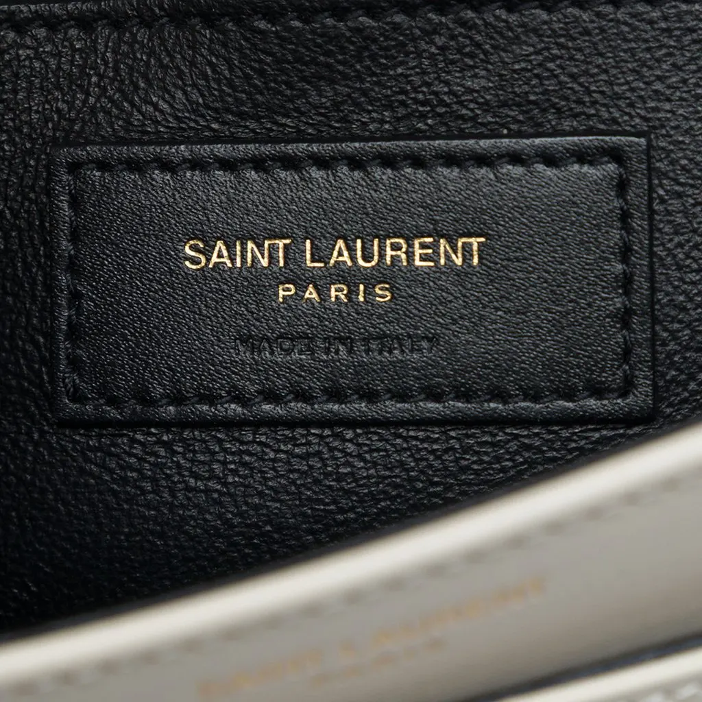 Saint Laurent Small Calfskin Solferino Satchel In Box White Leather Very good - Box View
