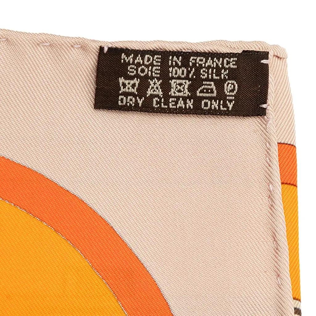Hermès Carre En Boucles Silk Scarf 90 Orange Silk Very good - Model View