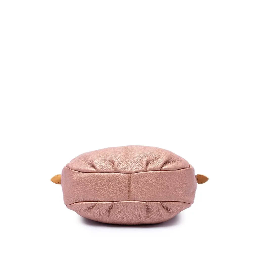 Fendi Metallic Pebbled Leather Selleria Shoulder Bag Pink Leather Very good - Inside View
