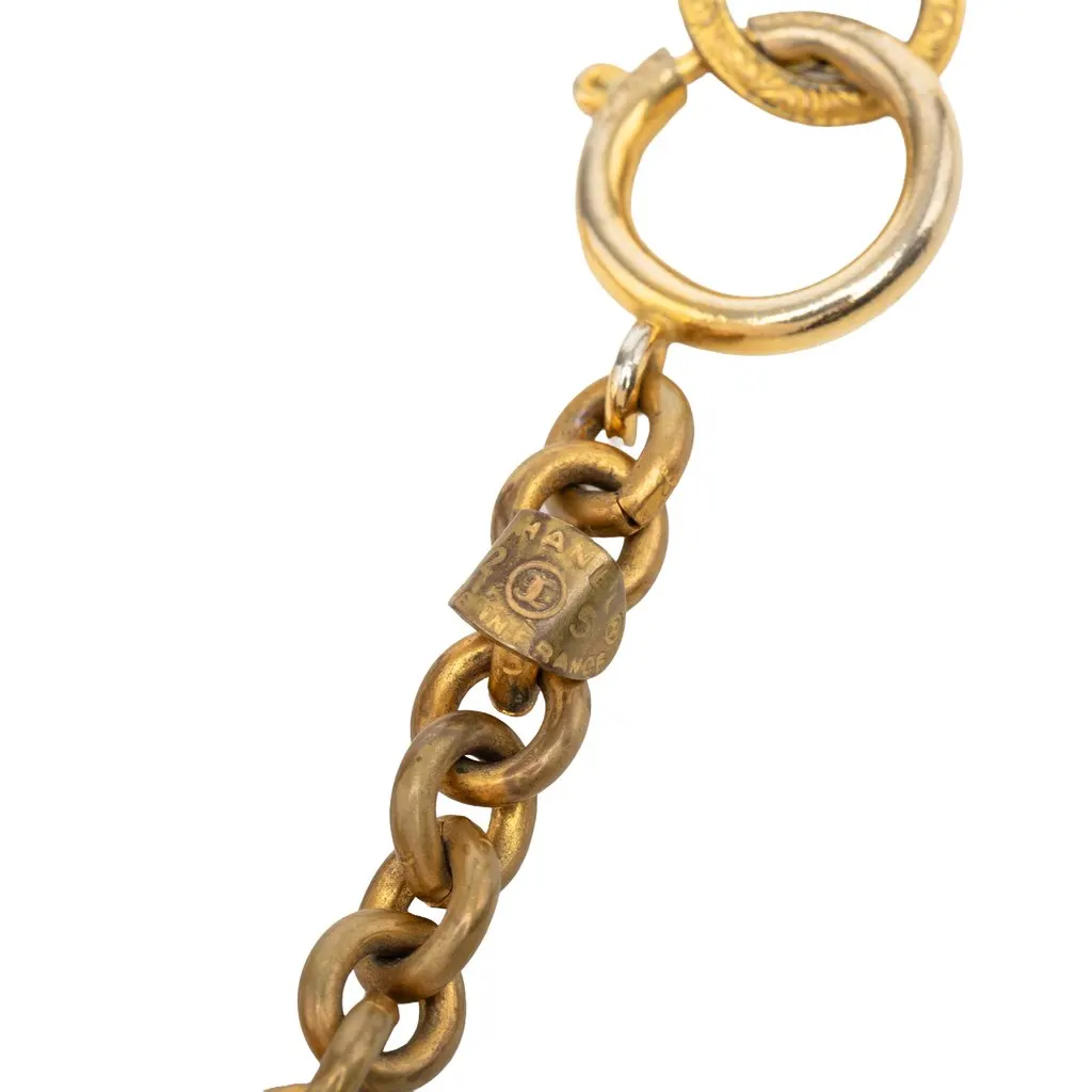 Chanel CC Gold Plated Resin Lucite Ball Station Long Necklace Gold Metal Very good - Inside View
