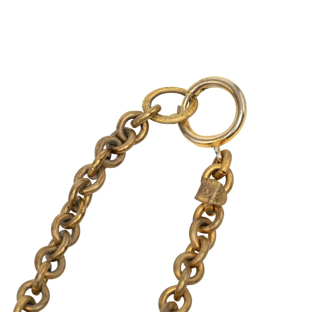 Chanel CC Gold Plated Resin Lucite Ball Station Long Necklace Gold Metal Very good - Model View