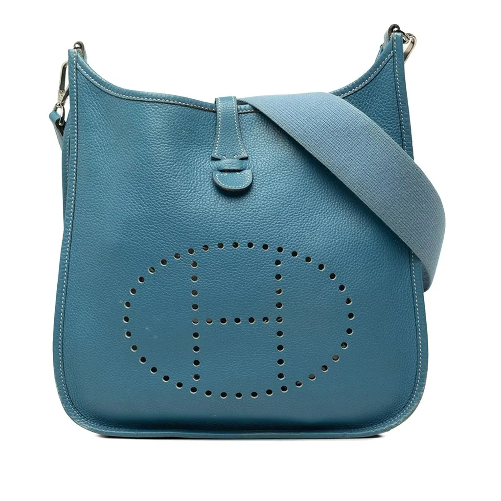 Hermès Clemence Evelyne I 29 Blue Leather Very good - Front View
