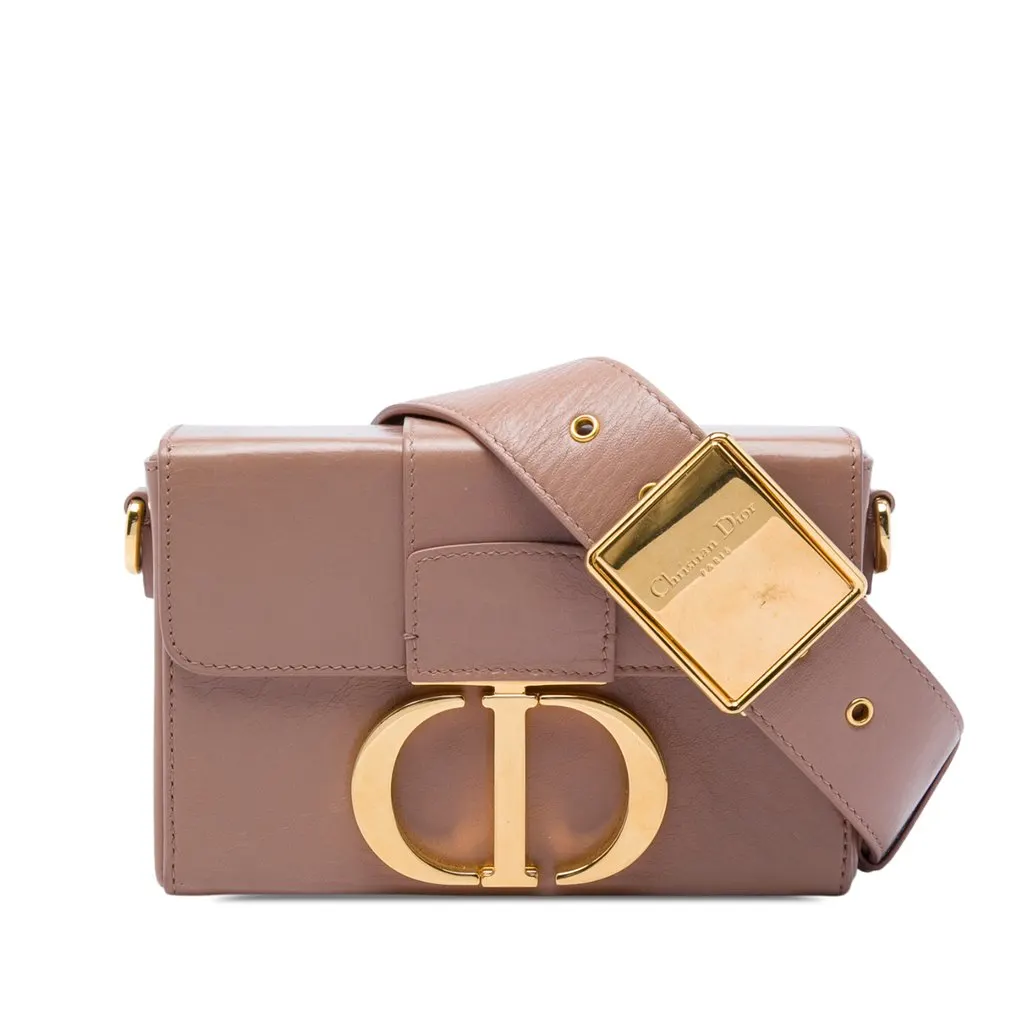 Dior Leather 30 Montaigne Box Bag Brown Leather Very good - Front View
