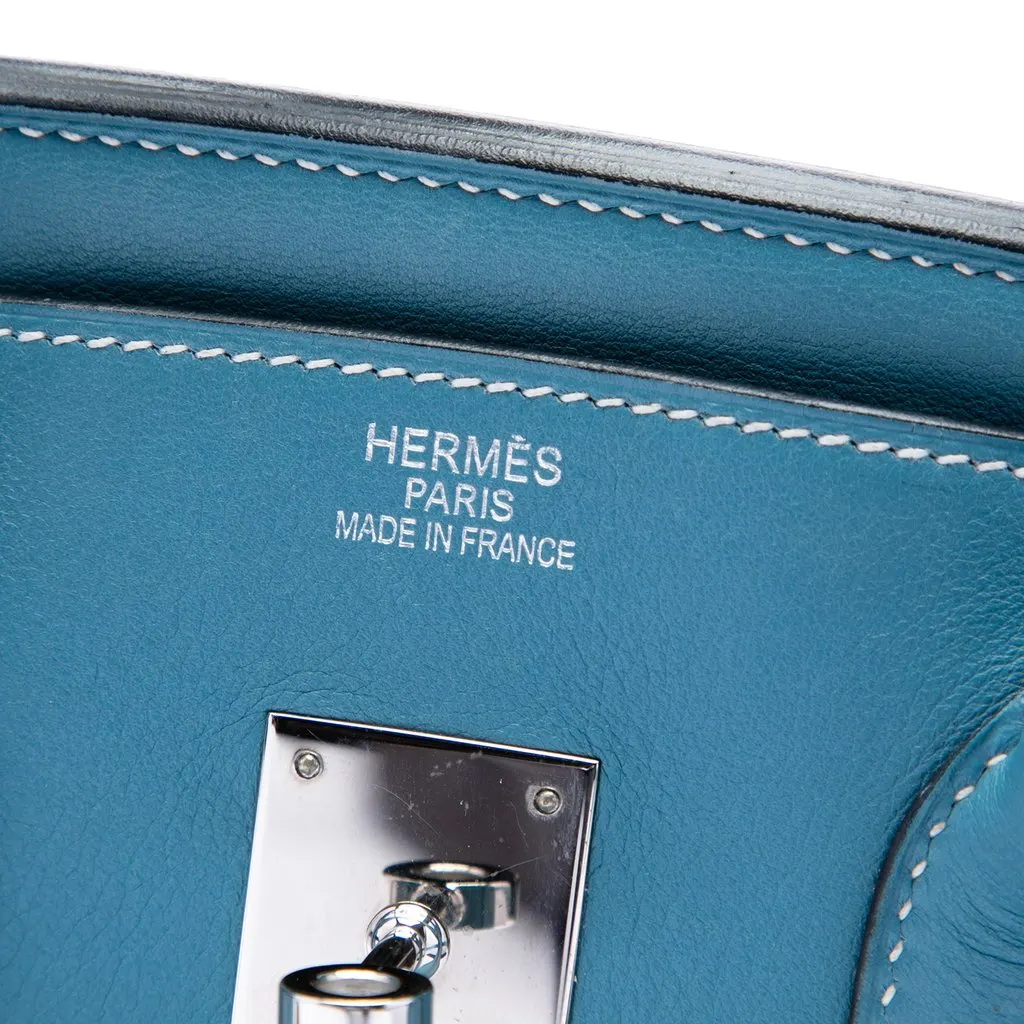 Hermès Swift Birkin Retourne 35 Blue Leather Very good - Box View