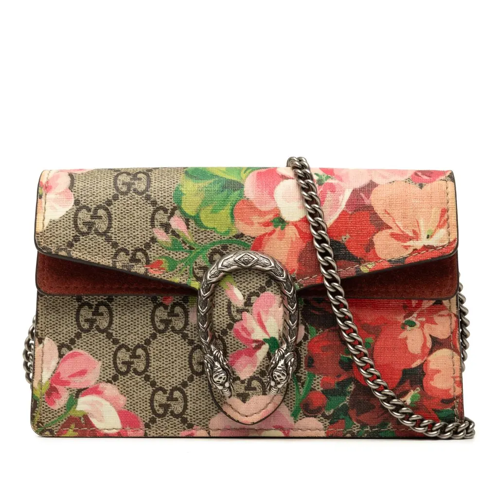 Gucci Mini GG Supreme Blooms Dionysus Crossbody Beige Very good - Front View