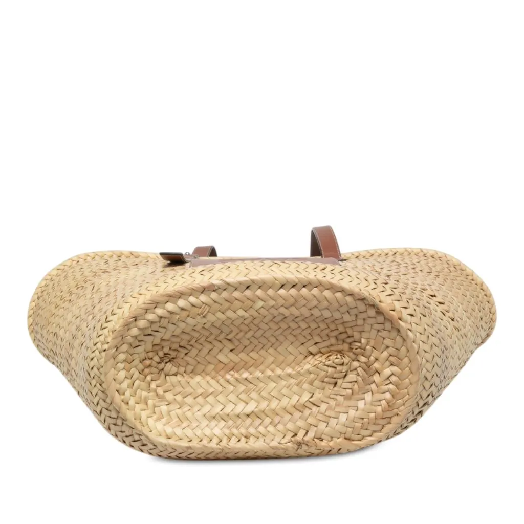 Loewe Large Raffia Anagram Basket Tote Beige Rattan Very good - Inside View