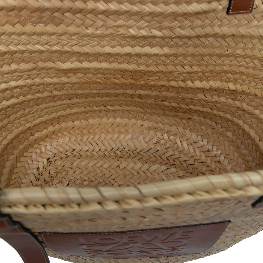 Loewe Large Raffia Anagram Basket Tote Beige Rattan Very good - Model View
