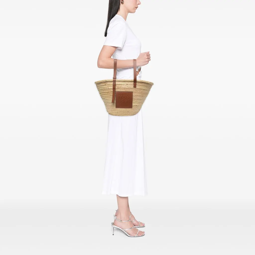 Loewe Large Raffia Anagram Basket Tote Beige Rattan Very good - Box View