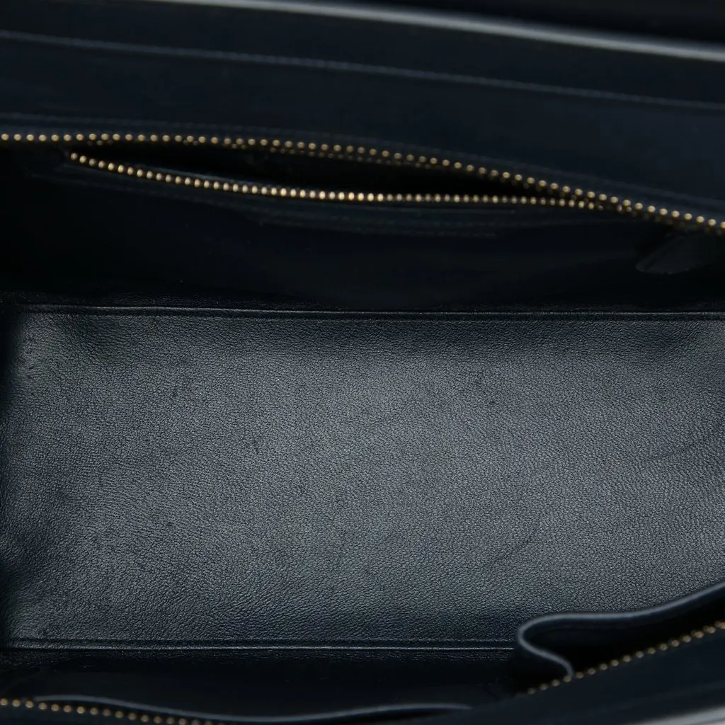 Celine Micro Tricolor Leather Luggage Tote Orange Leather Very good - Model View