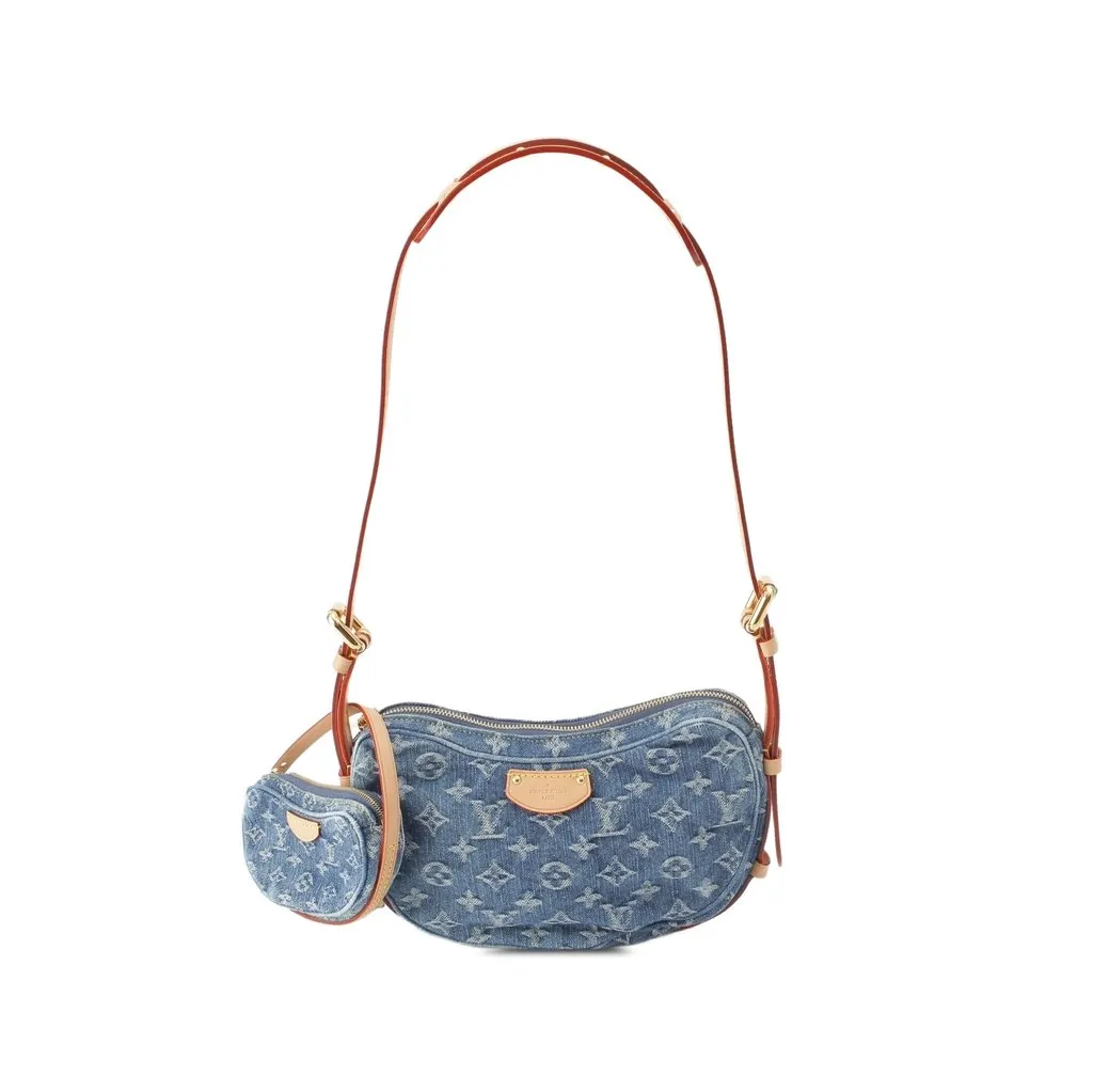 Louis Vuitton Monogram Denim Croissant MM Blue Denim Never worn - Front View