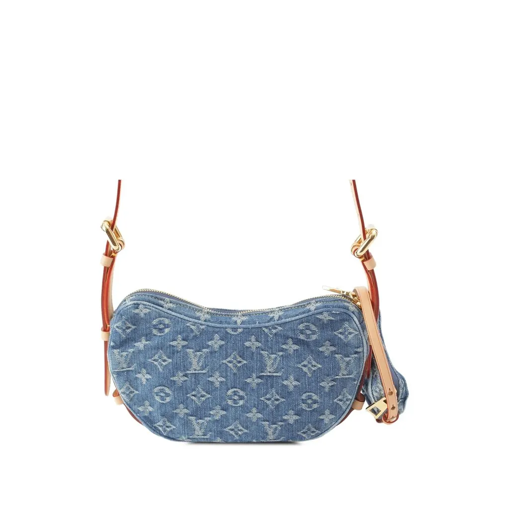 Louis Vuitton Monogram Denim Croissant MM Blue Denim Never worn - Back View