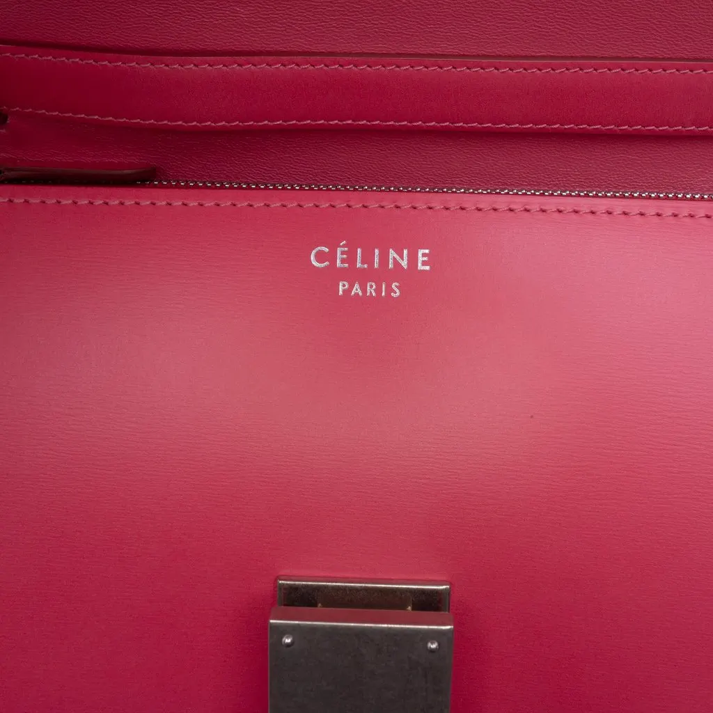 Celine Medium Calfskin Classic Box Pink Leather Very good - Box View