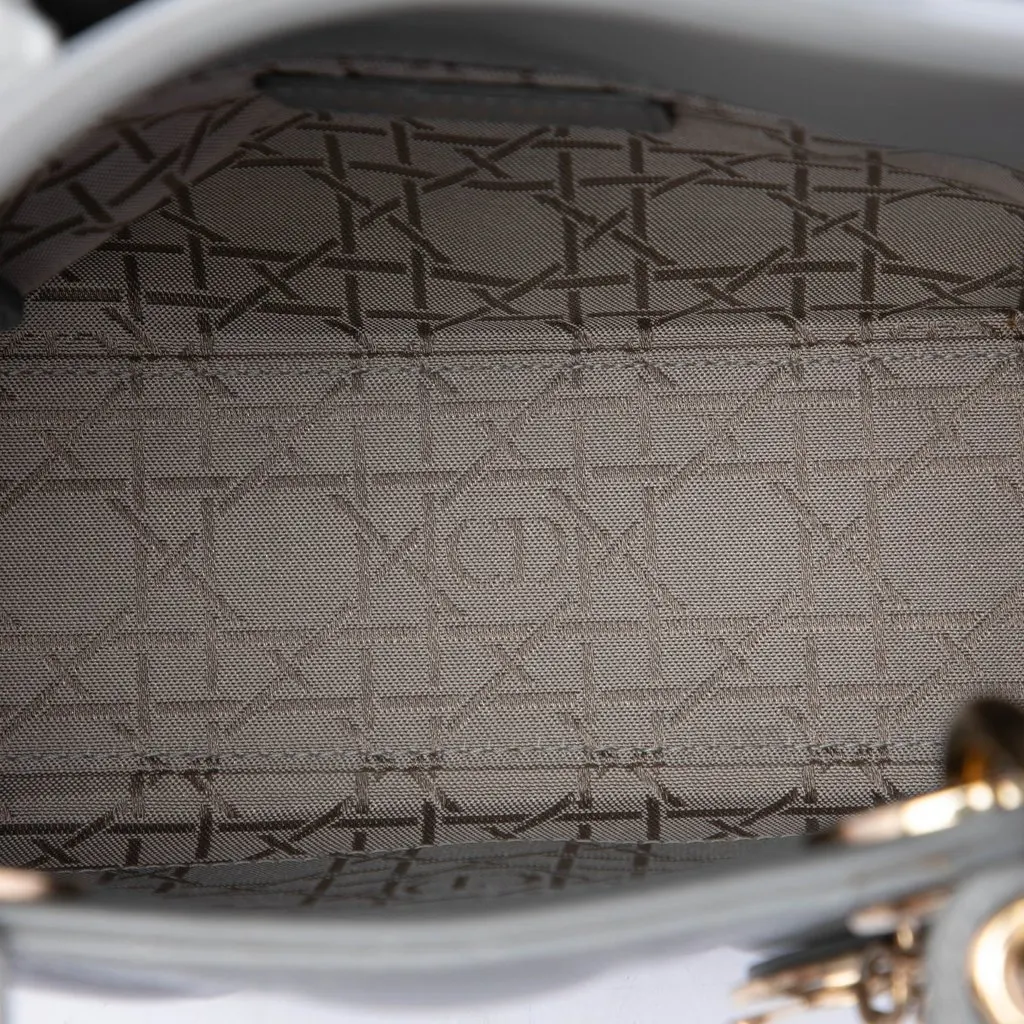 Dior Small Lambskin Cannage My ABCDior Lady Dior Grey Leather Good - Model View