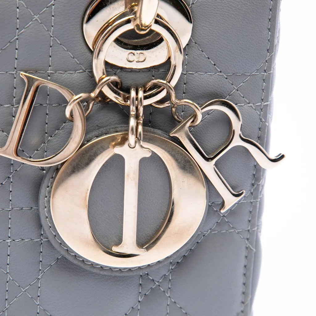 Dior Small Lambskin Cannage My ABCDior Lady Dior Grey Leather Good - Box View