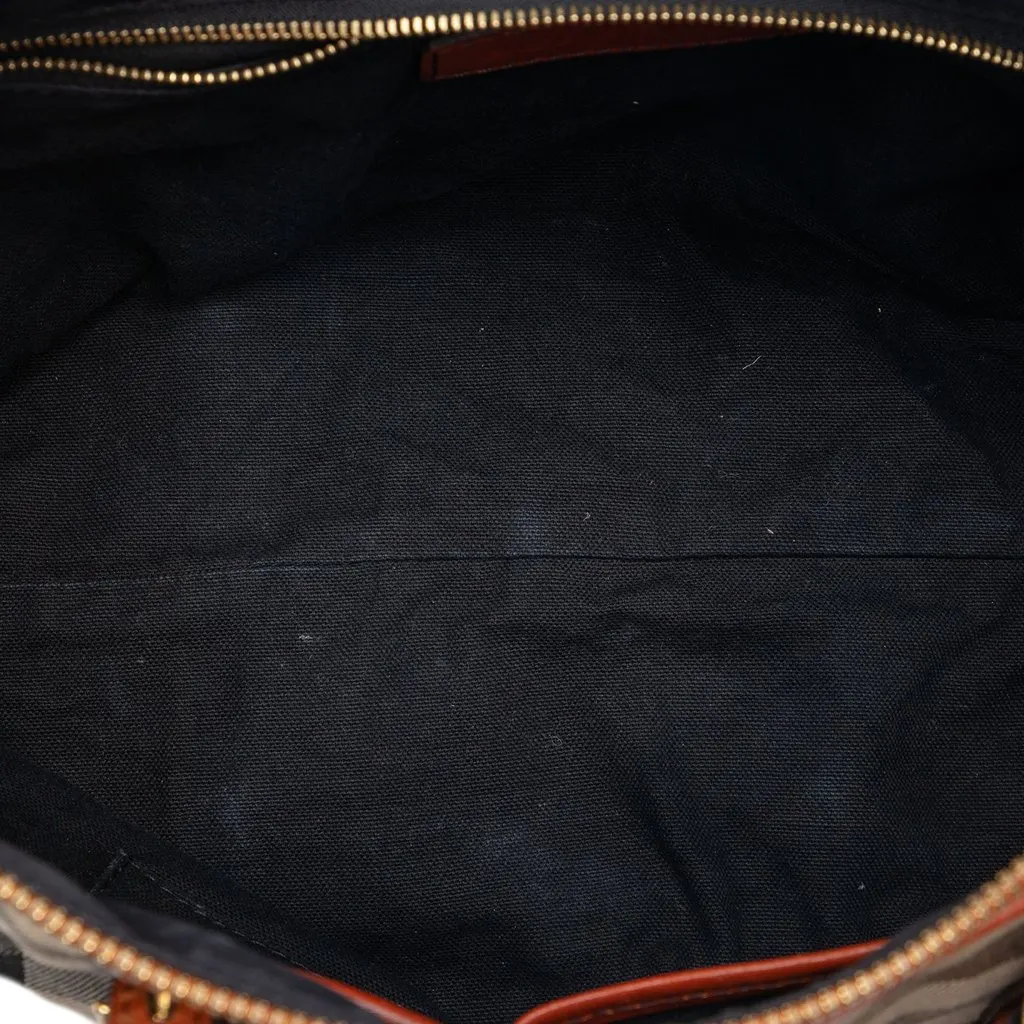 Burberry Small House Check Canvas Bridle Salisbury Tote Brown Very good - Model View