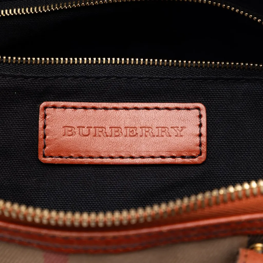 Burberry Small House Check Canvas Bridle Salisbury Tote Brown Very good - Box View