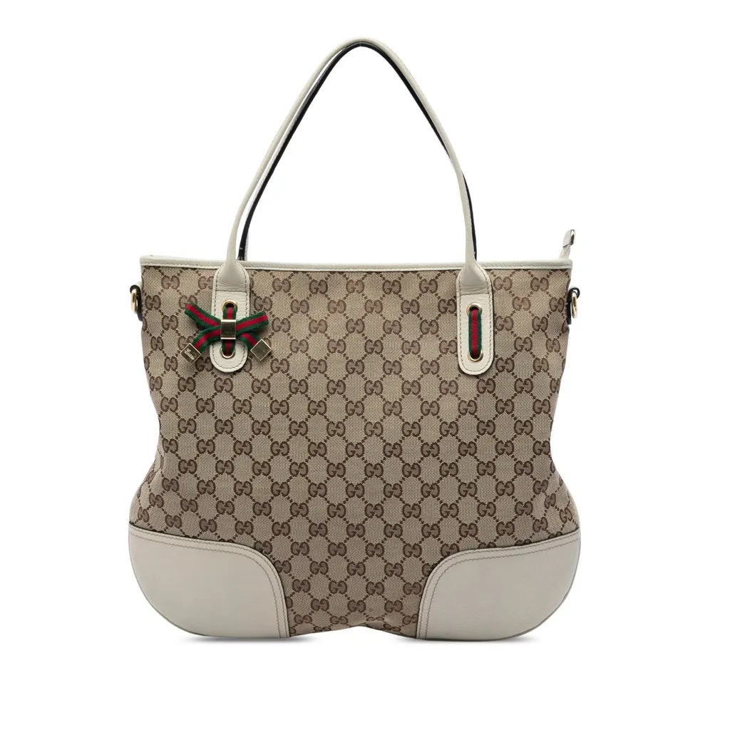 Gucci GG Canvas Princy Satchel Beige Canvas Good - Front View
