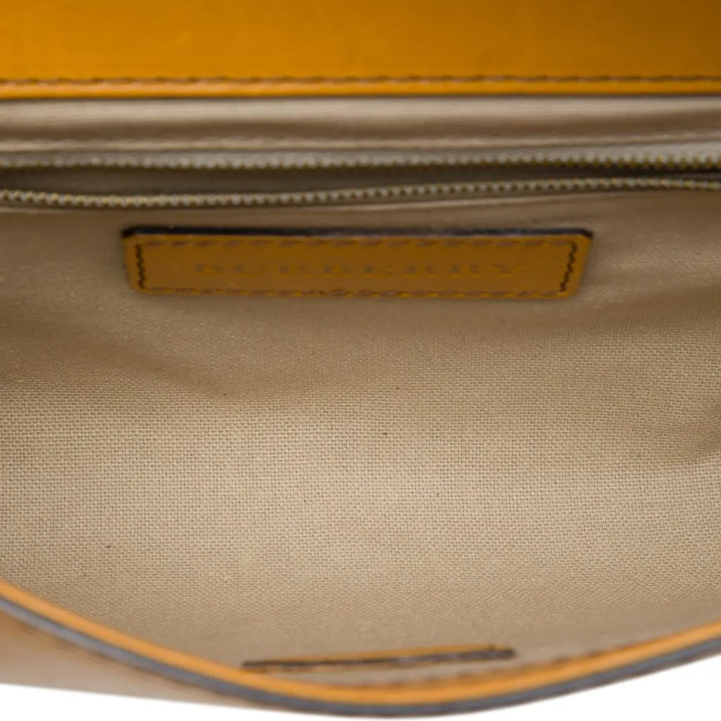 Burberry House Check Canvas and Leather Trimmed Bridle Crossbody Brown Very good - Model View
