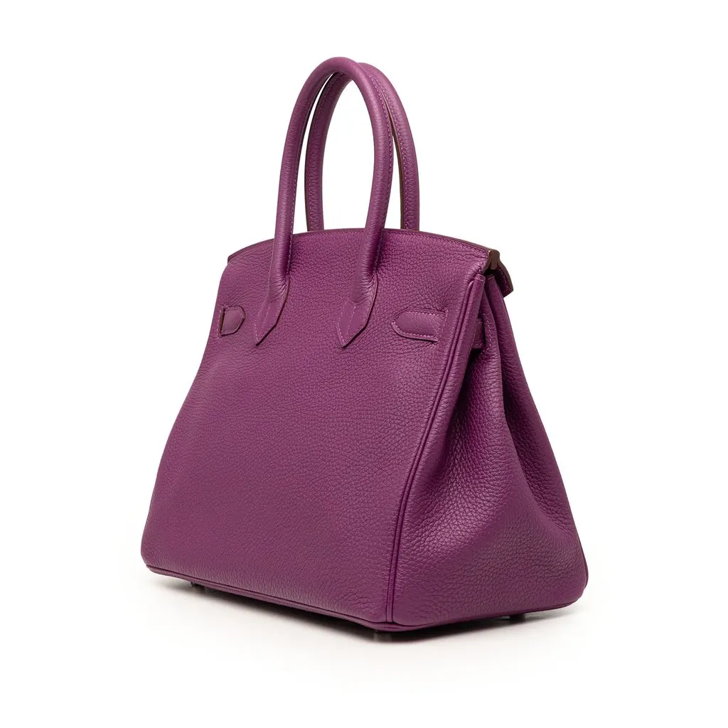 Hermès Togo Birkin Retourne 30 Purple Leather Very good - Back View