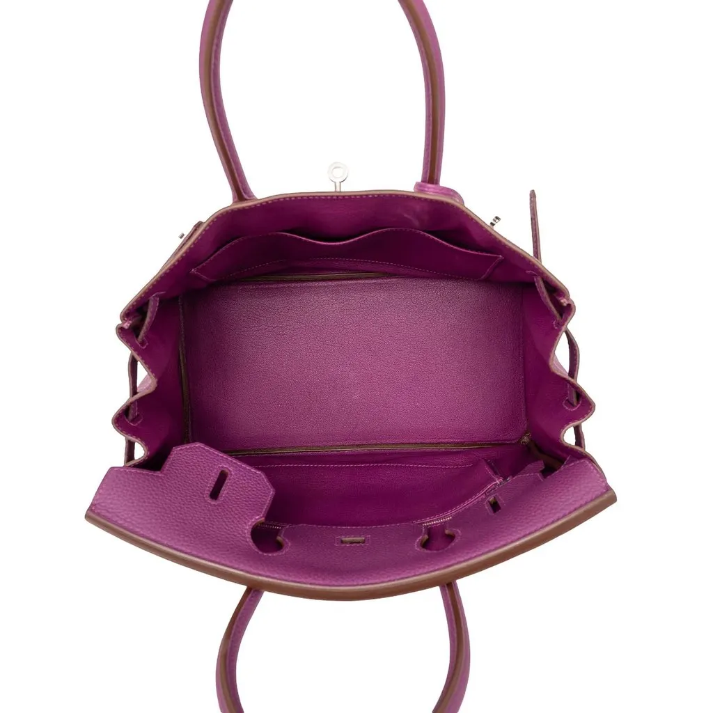 Hermès Togo Birkin Retourne 30 Purple Leather Very good - Model View