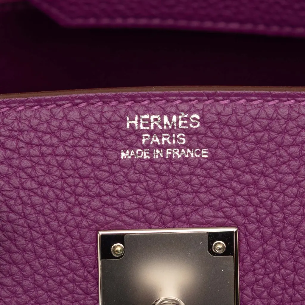 Hermès Togo Birkin Retourne 30 Purple Leather Very good - Box View