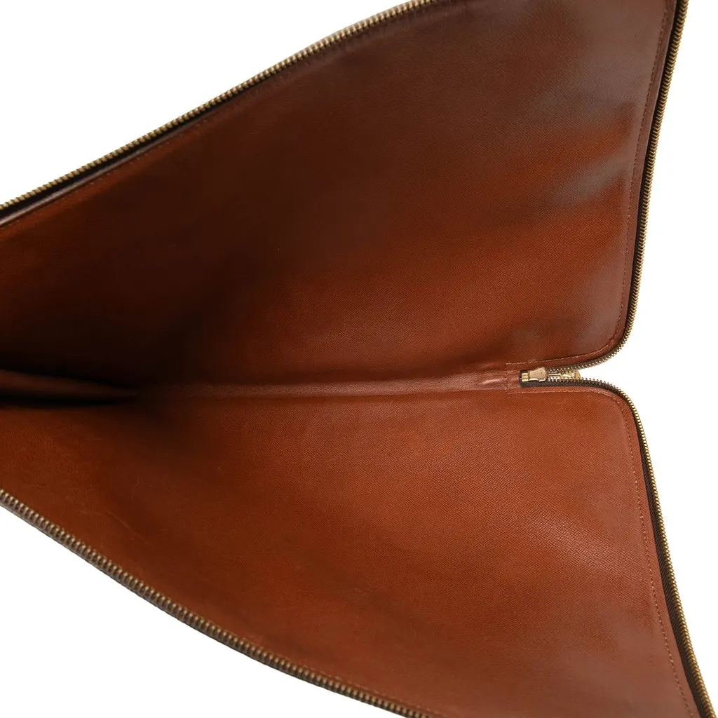 Louis Vuitton Monogram Poche Documents Portfolio Brown Canvas Good - Model View