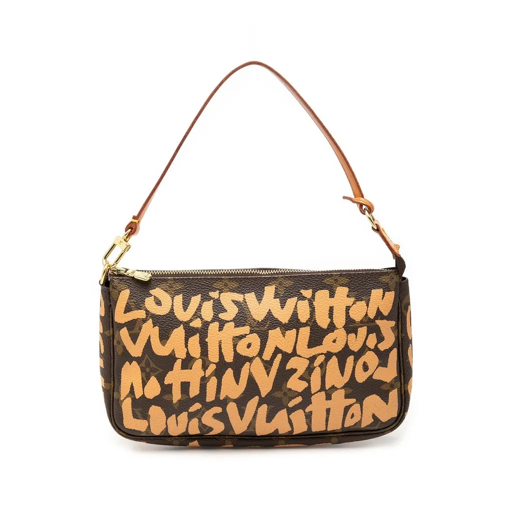 Louis Vuitton Stephen Sprouse Monogram Graffiti Pochette Accessoires Brown Very good - Front View