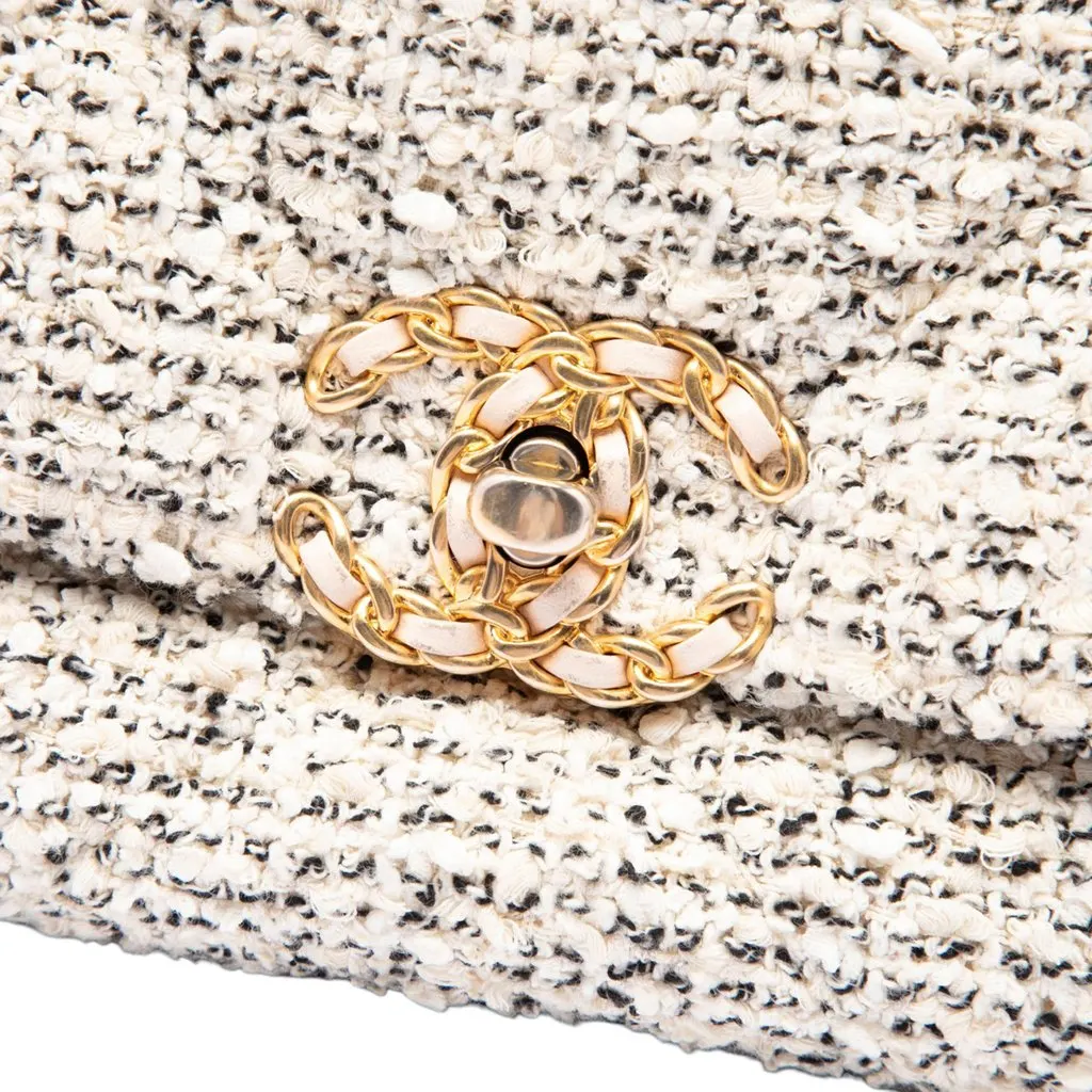 Chanel Medium Tweed 19 Flap Brown Tweed Good - Box View