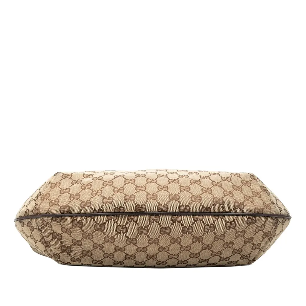 Gucci GG Canvas Web Half Moon Crossbody Beige Very good - Inside View