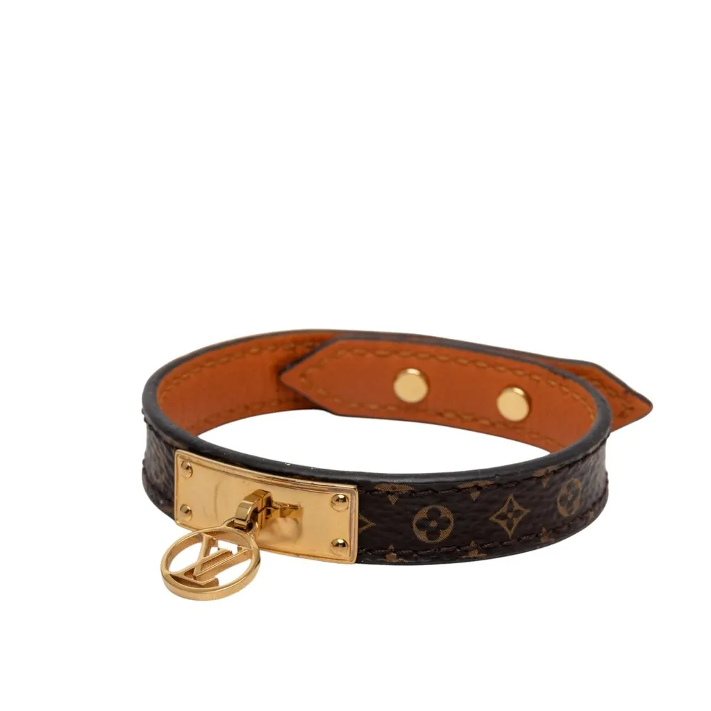 Louis Vuitton Monogram Logomania Bracelet 17 Brown Very good - Model View