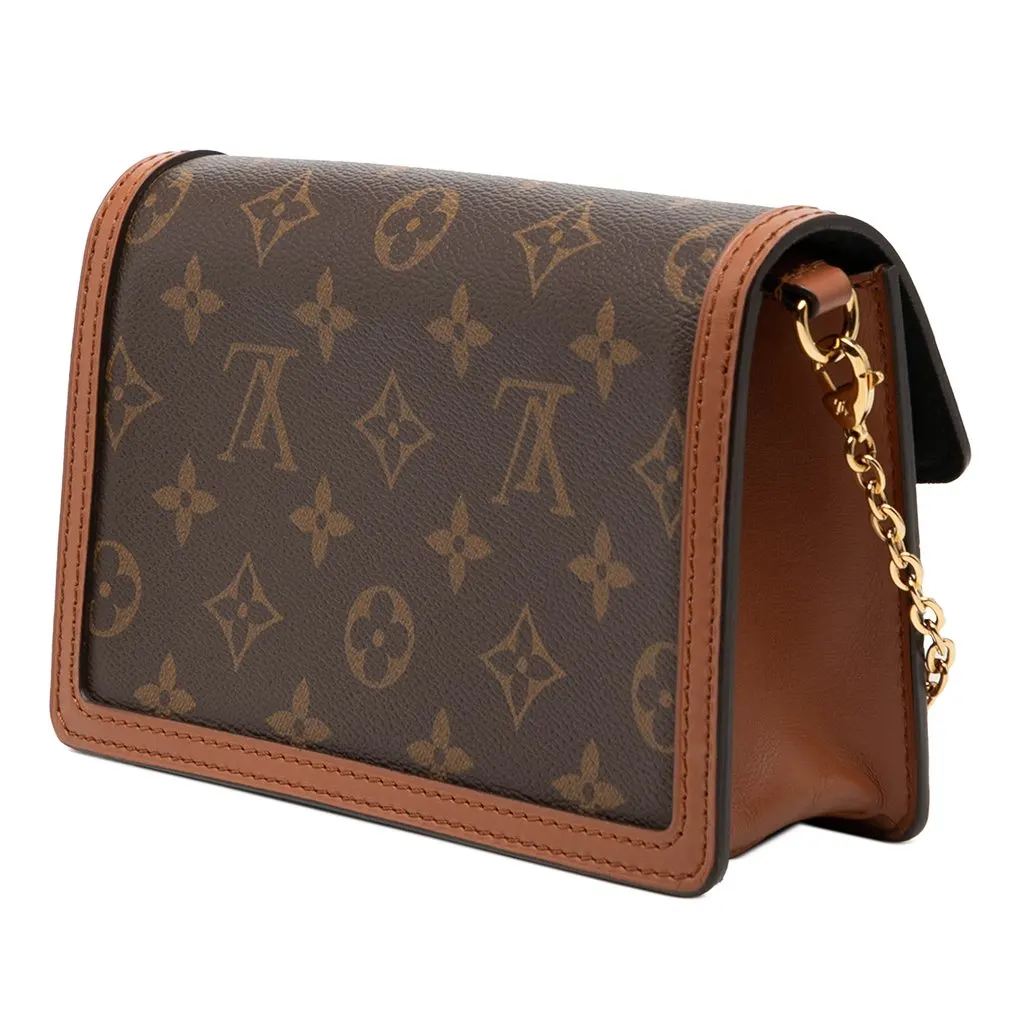 Louis Vuitton Monogram Reverse Dauphine Wallet on Chain Brown Very good - Back View