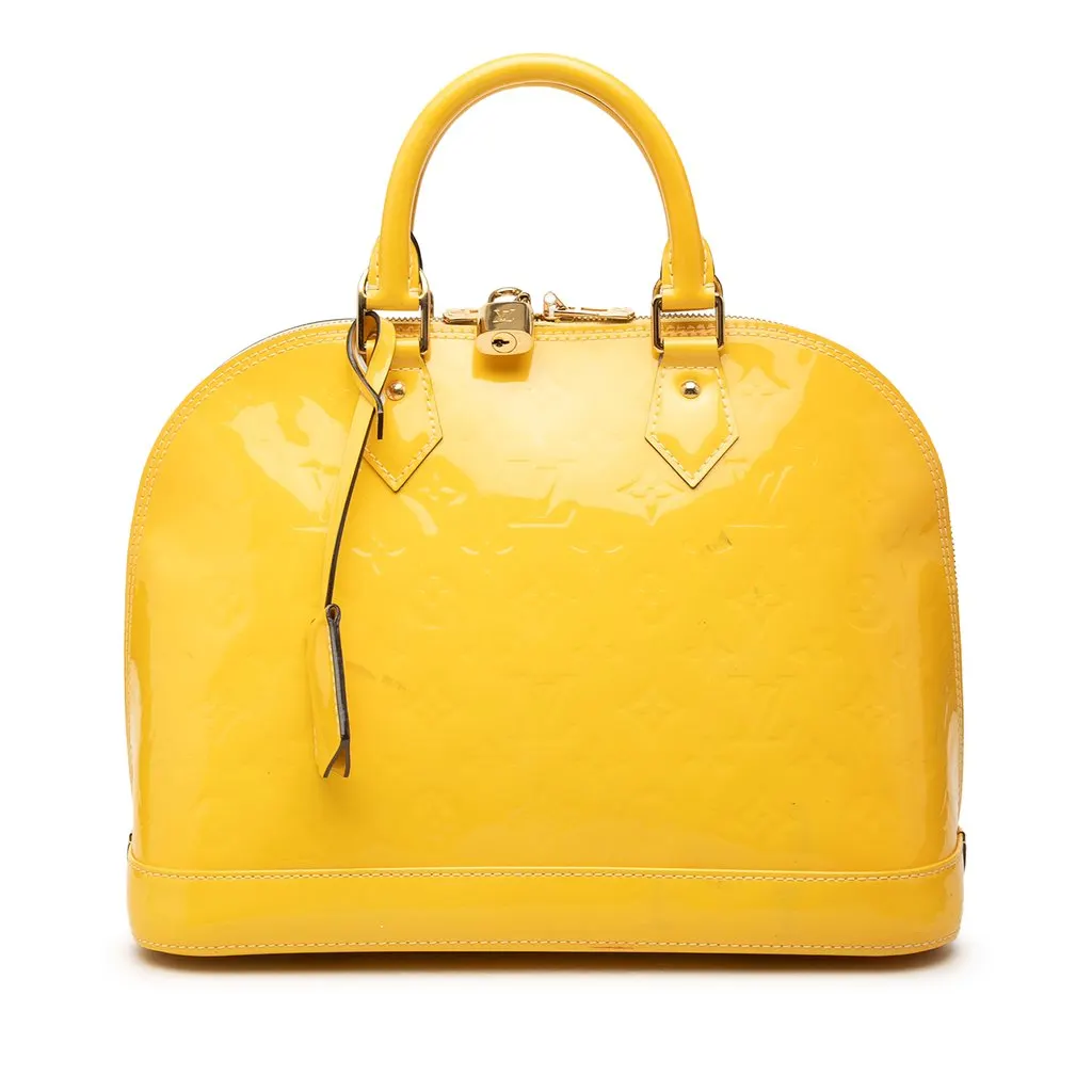 Louis Vuitton Monogram Vernis Alma PM Yellow Leather Very good - Front View