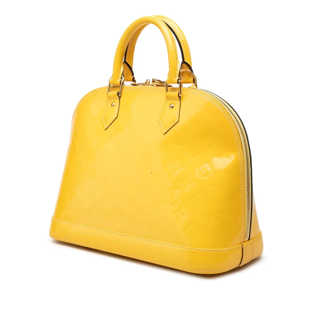 Louis Vuitton Monogram Vernis Alma PM Yellow Leather Very good - Back View