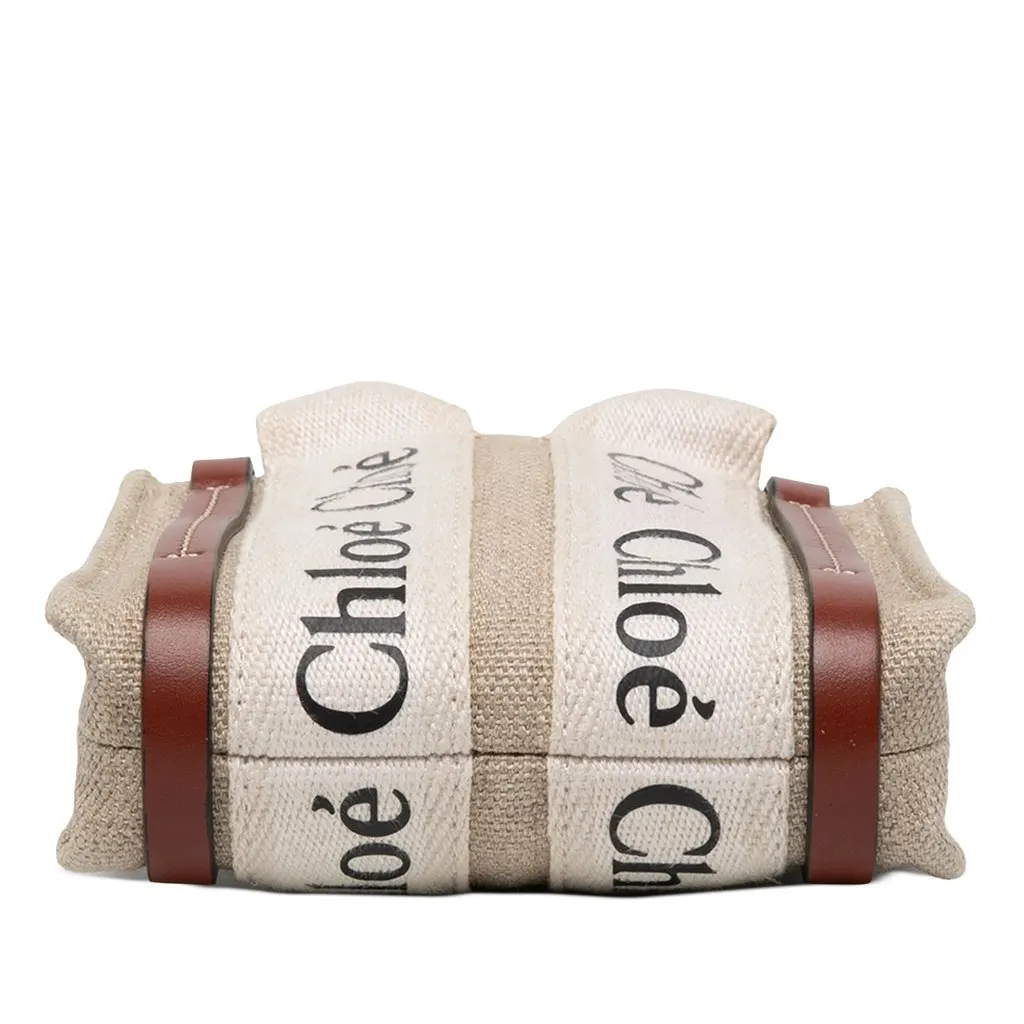 Chloé Nano Canvas Woody Satchel Beige Canvas Very good - Inside View