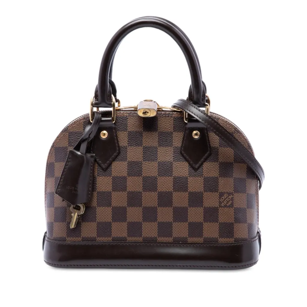 Louis Vuitton Damier Ebene Alma BB Brown Very good - Front View