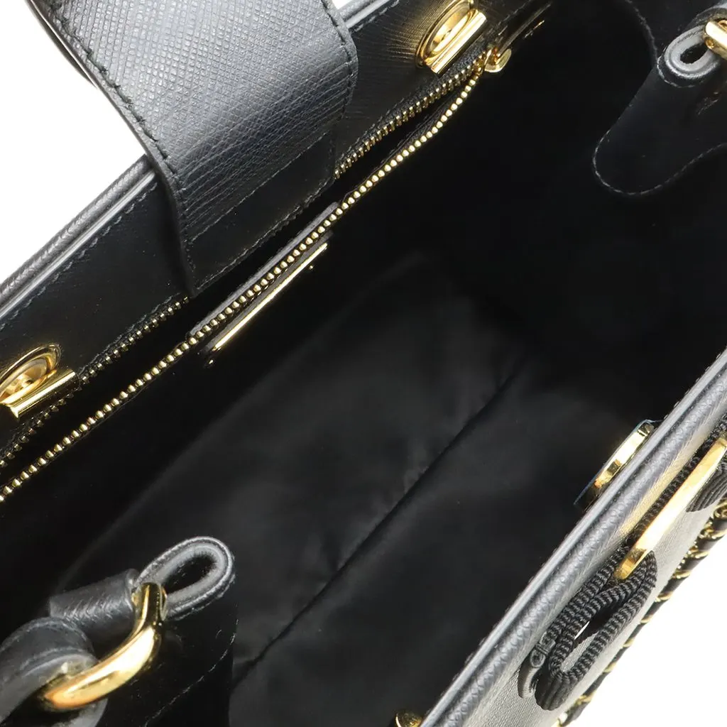 Ferragamo Leather Vara Bow Satchel Black Leather Very good - Inside View