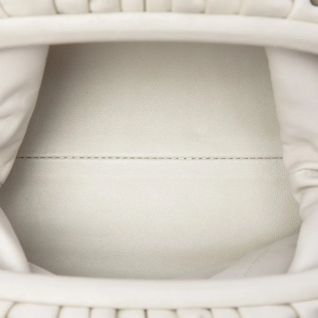 Bottega Veneta Lambskin The Mini Pouch Crossbody White Leather Very good - Model View