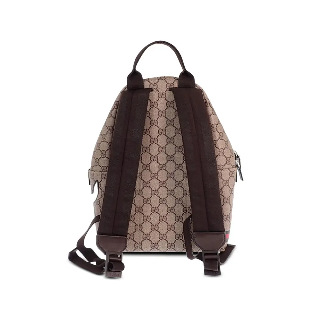Gucci Childrens GG Supreme Web Dog Backpack Beige Canvas Never worn - Back View