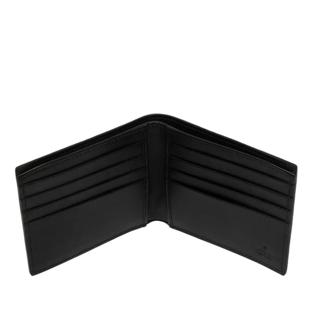 Gucci GG Emblem Embossed Calfskin Bifold Wallet Black Leather Very good - Box View