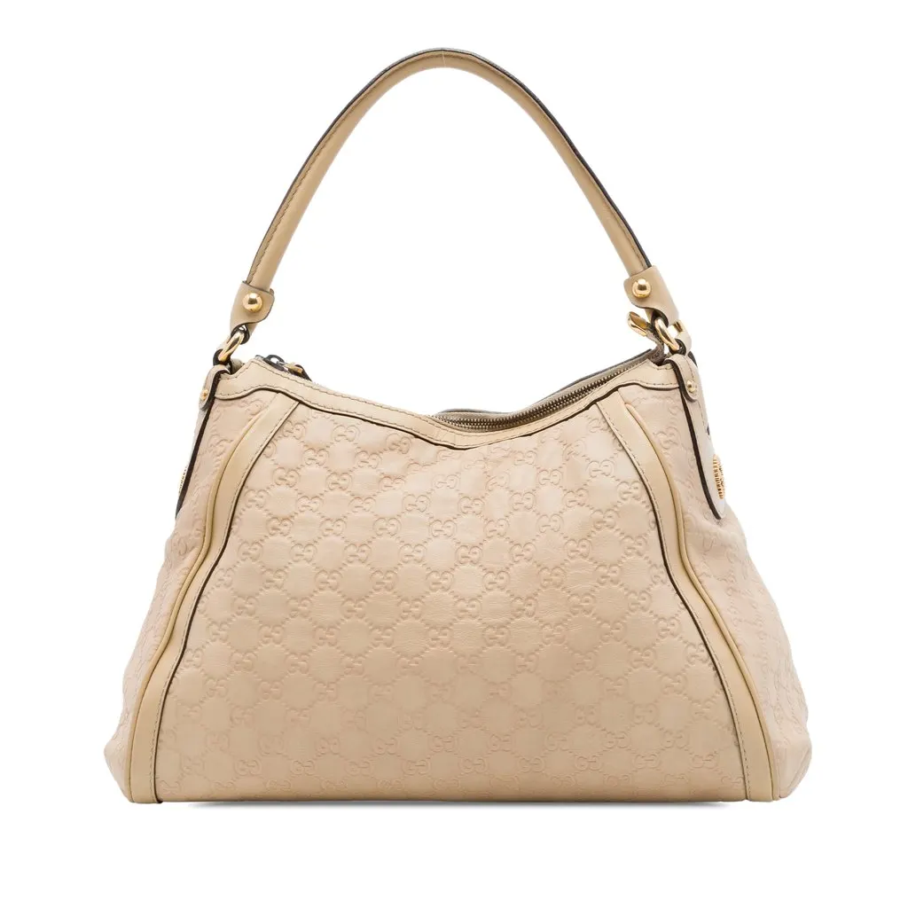Gucci Guccissima Scarlett Shoulder Bag Beige Leather Very good - Front View