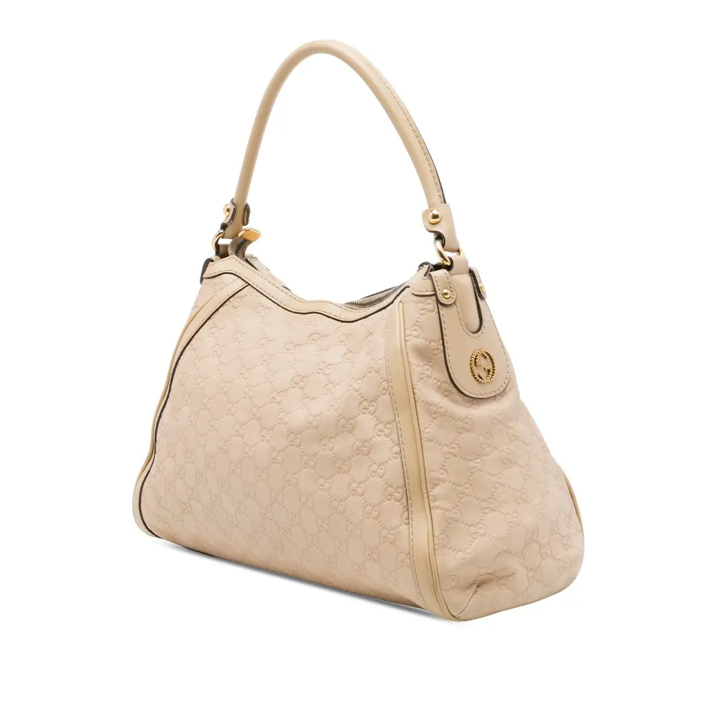 Gucci Guccissima Scarlett Shoulder Bag Beige Leather Very good - Back View