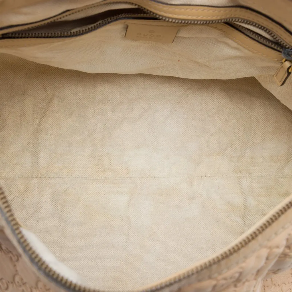 Gucci Guccissima Scarlett Shoulder Bag Beige Leather Very good - Model View