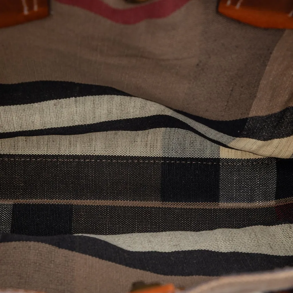 Burberry Medium Mega Check Canvas Tottenham Brit Satchel Brown Very good - Model View