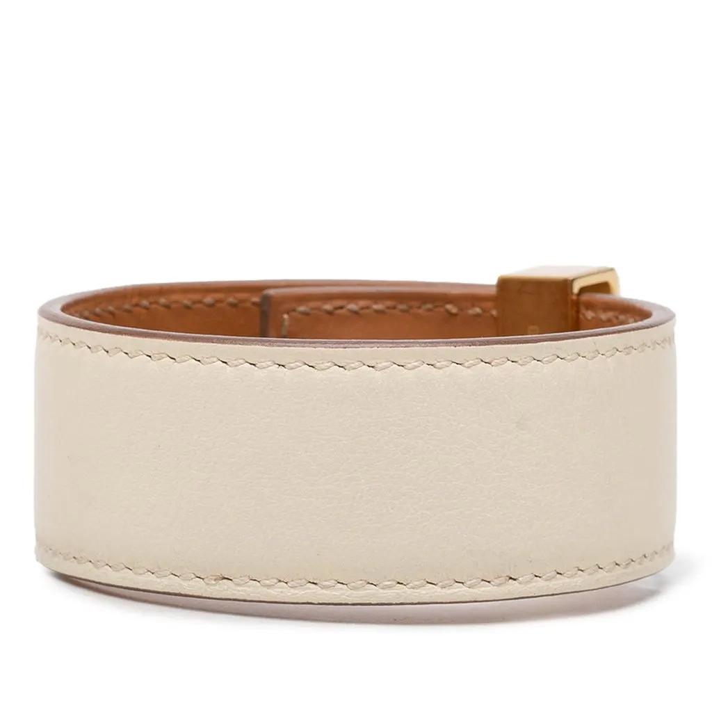 Hermès Swift and Gold Plated Collier de Chien Bracelet Brown Leather Very good - Inside View