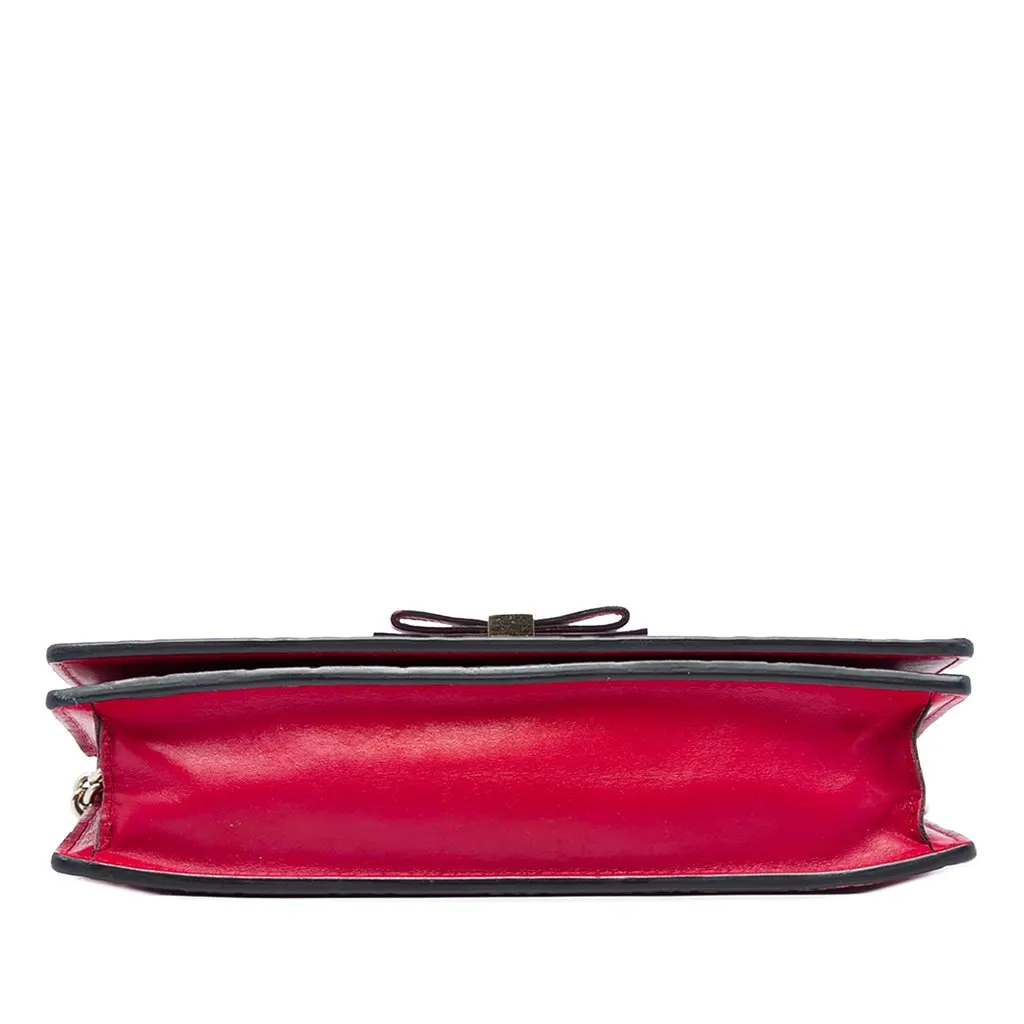 Gucci Mini Guccissima Bow Signature Wallet On Chain Red Leather Very good - Inside View